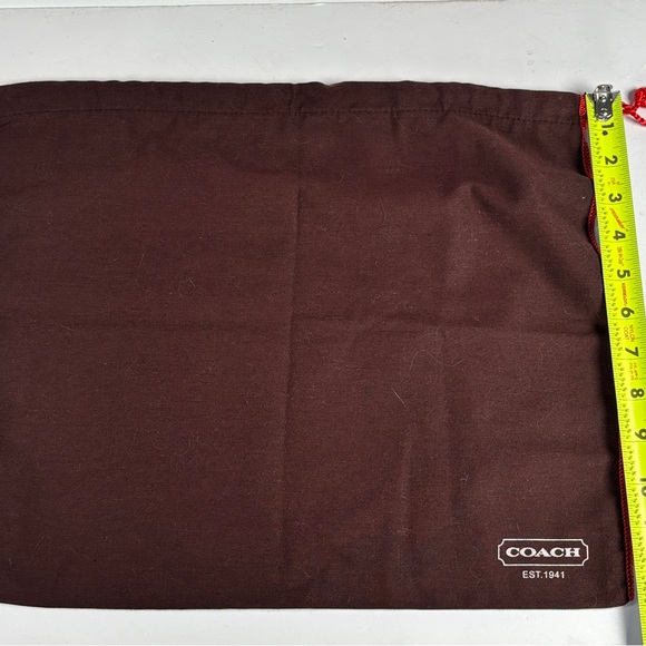 Coach Dark Brown Drawstring Bag with Red Accents. NWOT - Picture 3 of 4